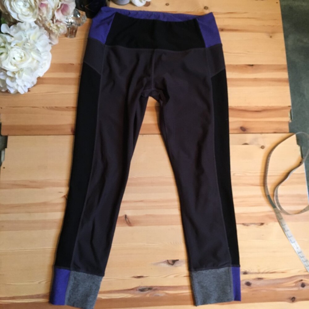 Mondetta Color Block Performance Stretch Legging Yoga Pant, Black, Blue, Grey